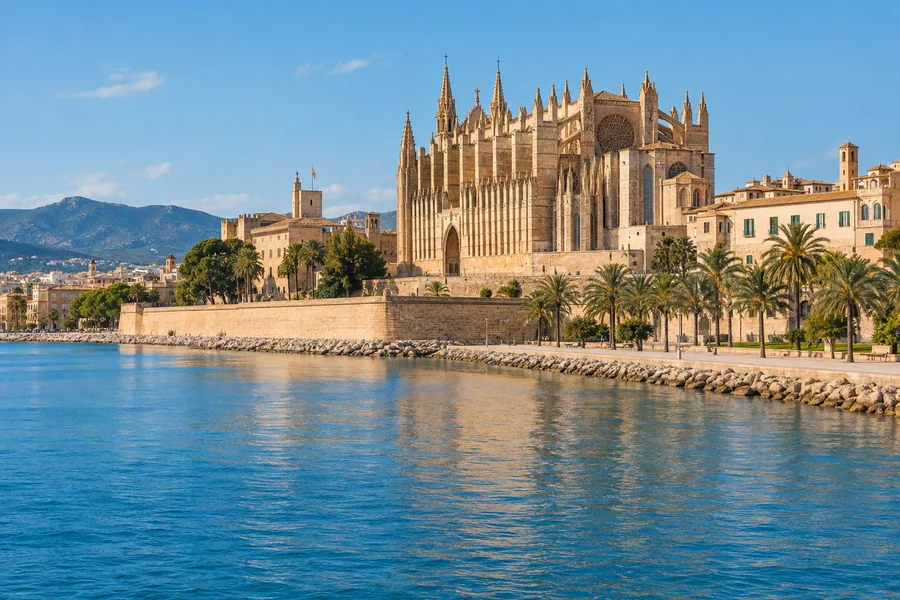 Illustration der Kathedrale und Uferpromenade von Palma