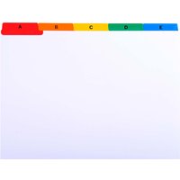 10 Exacompta Trennblätter aus Colorspan-Karton, 25-teilig A-Z, 160 g/m², DIN A5, weiß