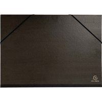 10 Exacompta Zeichenmappen, 1170 g/m², DIN A3, Gummizug, schwarz