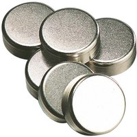 10 Magnete aus Metall, rund, silber, Ø 22 mm, Höhe 4 mm