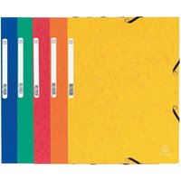 125 Exacompta Sammelmappen, Colorpan-Karton, 355 g/m², DIN A4, Gummizug,3 Klappen,sortiert