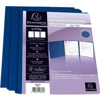 15 Exacompta Bewerbungsmappen "Elegance", 400 g/m², DIN A4, 3-teilig, blau