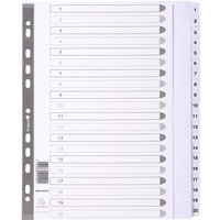 15 Exacompta Register, 20 Taben numerisch, 160 g/m², DIN A4 Maxi, weiß
