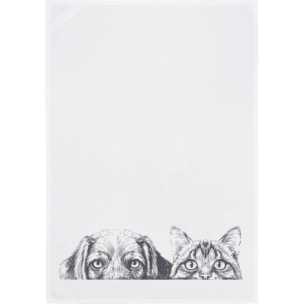 17,30 Hamburg Geschirrtuch Hund und Katze, Grau, (1-tlg), 50x70cm, Siebdruck