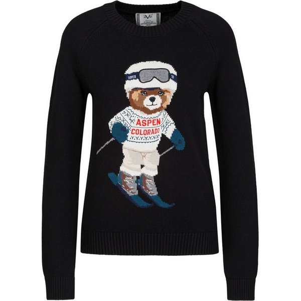 19V69 ITALIA Strickpullover Sofie Wintersports Damen Baumwollmix, Feinstrick mit Rundhals