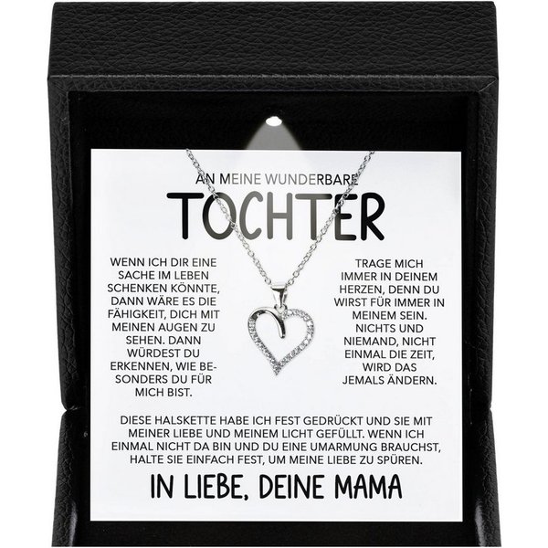 22Feels Schmuckset Wunderbare Tochter Geschenk v. Mama Mädchen Frauen Schmuck Halskette (Geschenkset), Silber 925/000, Geschenkset Made In Germany, Premium Lich