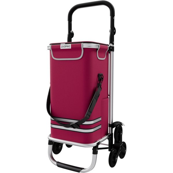 24Move Einkaufstrolley Einkaufswagen mit 55L, 3in1 Sackkarre und Tasche, klappbar, 55 l, Sternrad, Handwagen inkl. Kühlfach