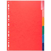 25 Exacompta Register, Colorspan-Karton, 6 Taben neutral, 225 g/m², DIN A4, sortiert