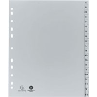 25 Exacompta Register, 20 Taben A-Z, 120 µ, DIN A4 Maxi, grau