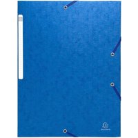 25 Exacompta Sammelmappen "Scotten", 600 g/m², DIN A4, Gummizug, 3 Klappen, blau