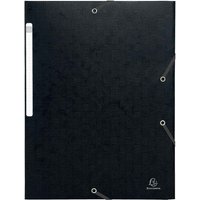 25 Exacompta Sammelmappen "Scotten", 600 g/m², DIN A4, Gummizug, 3 Klappen, schwarz