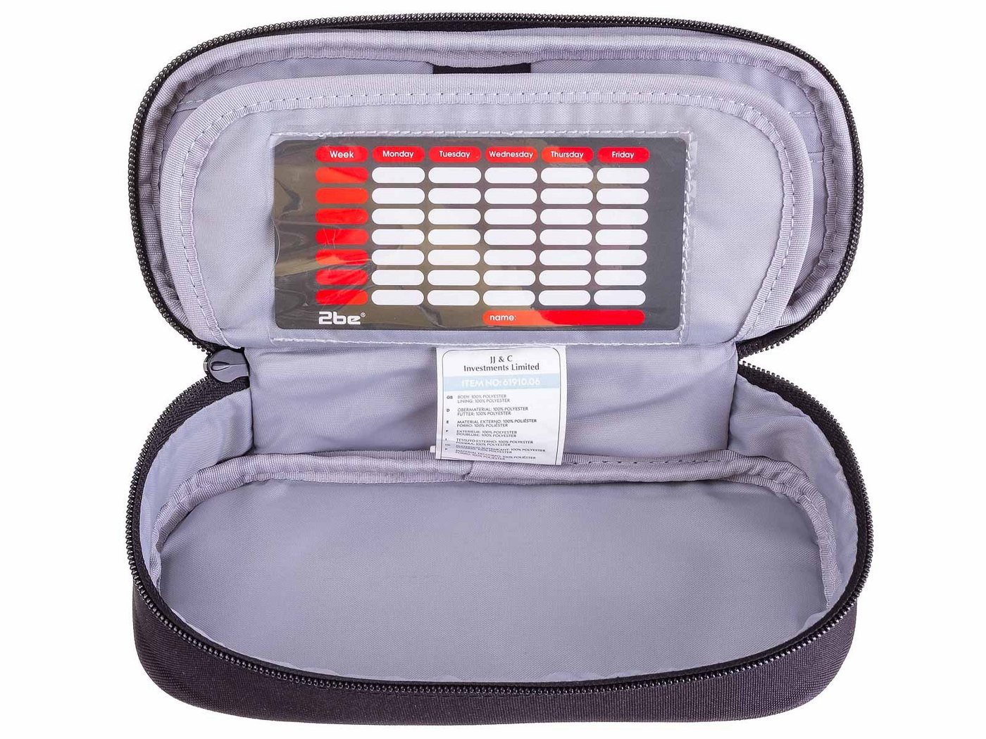 2be Federtasche Schlamperbox 61910 Pencil Case, (1-tlg), inkl. Stundenplan – Bild 4 von 4