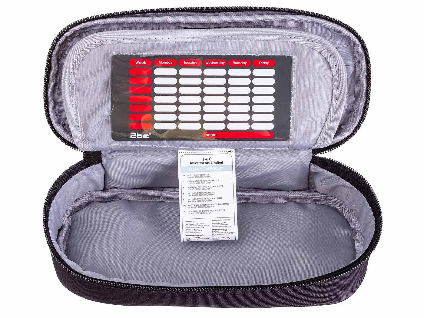 2be Federtasche Schlamperbox 61910 Pencil Case, (1-tlg), inkl. Stundenplan – Bild 4 von 4