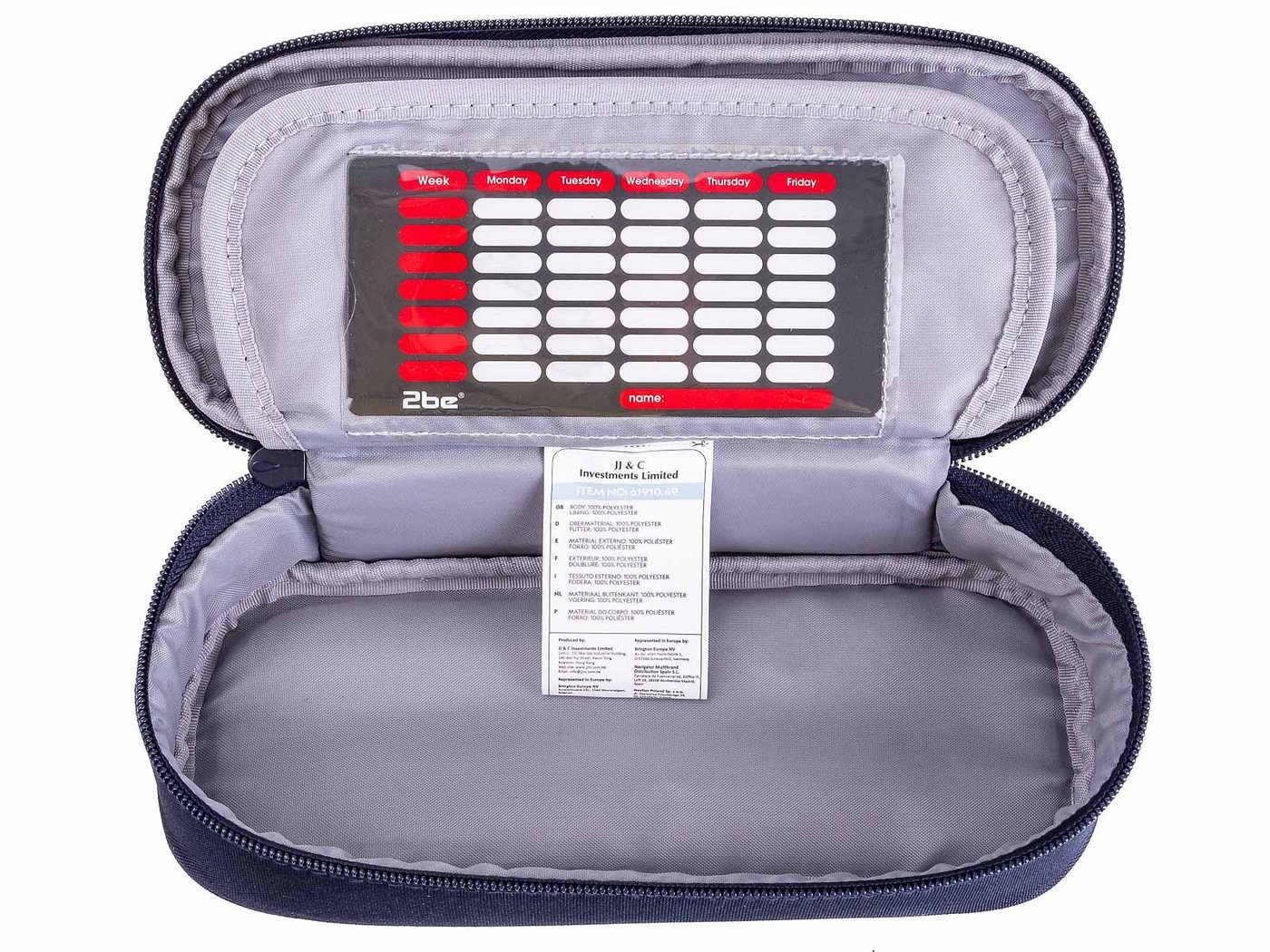 2be Federtasche Schlamperbox 61910 Pencil Case, (1-tlg), inkl. Stundenplan – Bild 4 von 4