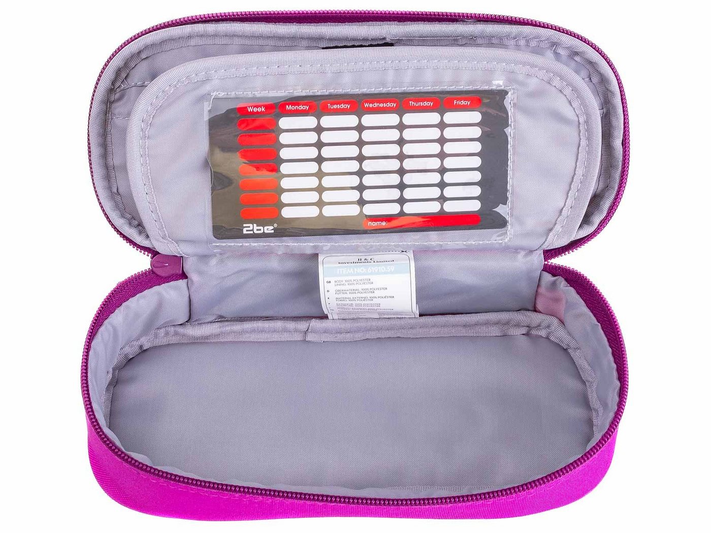 2be Federtasche Schlamperbox 61910 Pencil Case, (1-tlg), inkl. Stundenplan – Bild 4 von 4