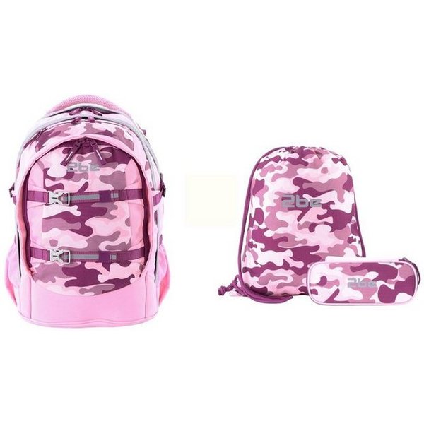 2be Schulrucksack Camoflage, im 3er Set mit Turnbeutel und Federmäppchen