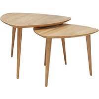 2er-Set Beistelltisch 'Nico', Wildeiche