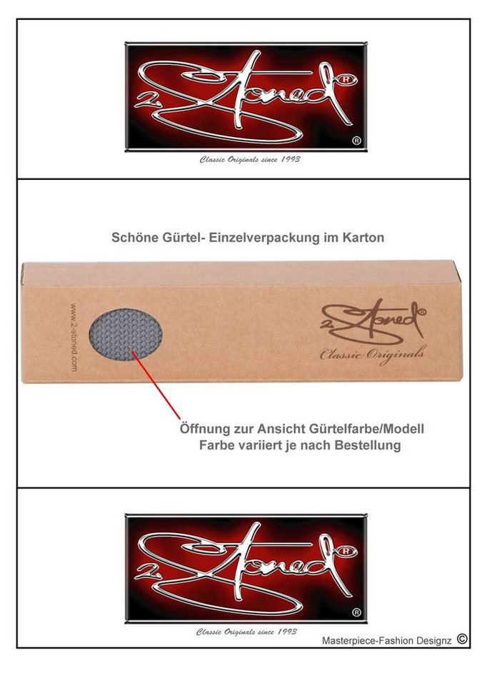 2Stoned Koppelgürtel Stoffgürtel Unisex, Chromschnalle Classic, 4 cm breit, 120 cm lang mit Flaschenöffner – Bild 4 von 4