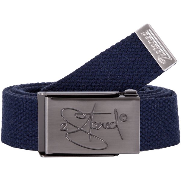 2Stoned Stoffgürtel Koppelgürtel Unisex, Schnalle Matt Classic, 3 cm breit, 120 cm lang individuell kürzbar