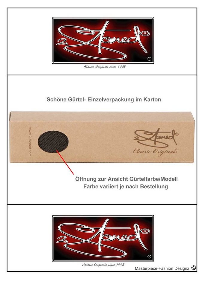 2Stoned Stretchgürtel Koppelgürtel Unisex, matte Schnalle Classic, 4 cm breit, 130 cm lang um 20 cm dehnbar – Bild 3 von 3