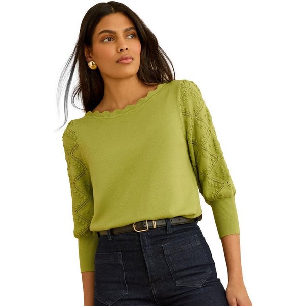 Love & Roses 3/4 Arm-Pullover Love & Roses Strickpulli mit 3/4-Ärmeln, Regular (1-tlg)