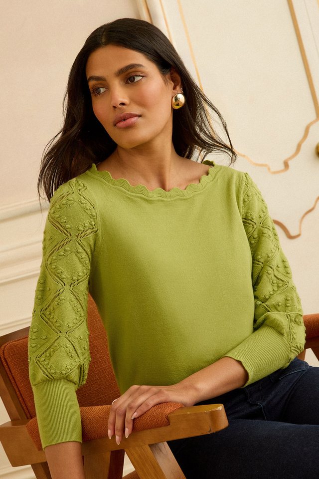Love & Roses 3/4 Arm-Pullover Love & Roses Strickpulli mit 3/4-Ärmeln, Regular (1-tlg) – Bild 2 von 4