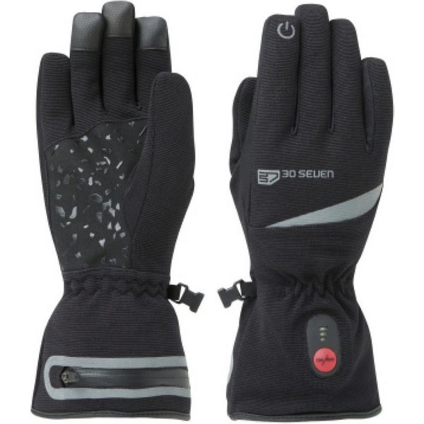 30seven Fahrradhandschuhe beheizte Thinsulate Comfort Handschuhe - schwarz 7,4V Set inkl. 2 Akkus & Doppelladegerät