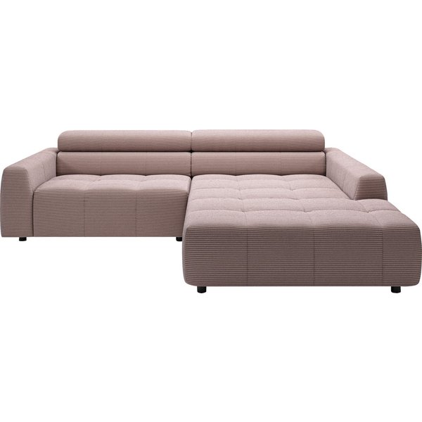 3C Candy Ecksofa Denver auch mit Cord- und Easy care-Bezug, Kopfteilverstellung L-Form, wahlweise. mit motorischer Sitztiefenverstellung