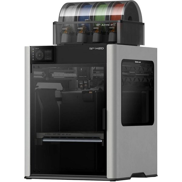 Bambu Lab 3D-Drucker Bambu Lab H2D Combo 3D-Drucker mit AMS 2 Pro, Geschlossene Bauweise mit aktiver Kammerheizung