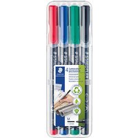4 STAEDTLER Universalstifte 'Lumocolor 317' mittel sortierte Farben permanent