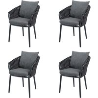 4er-Set Gartensessel "Torino" Gestell: Aluminium, Bezug: Olefin, Polyester, anthrazit