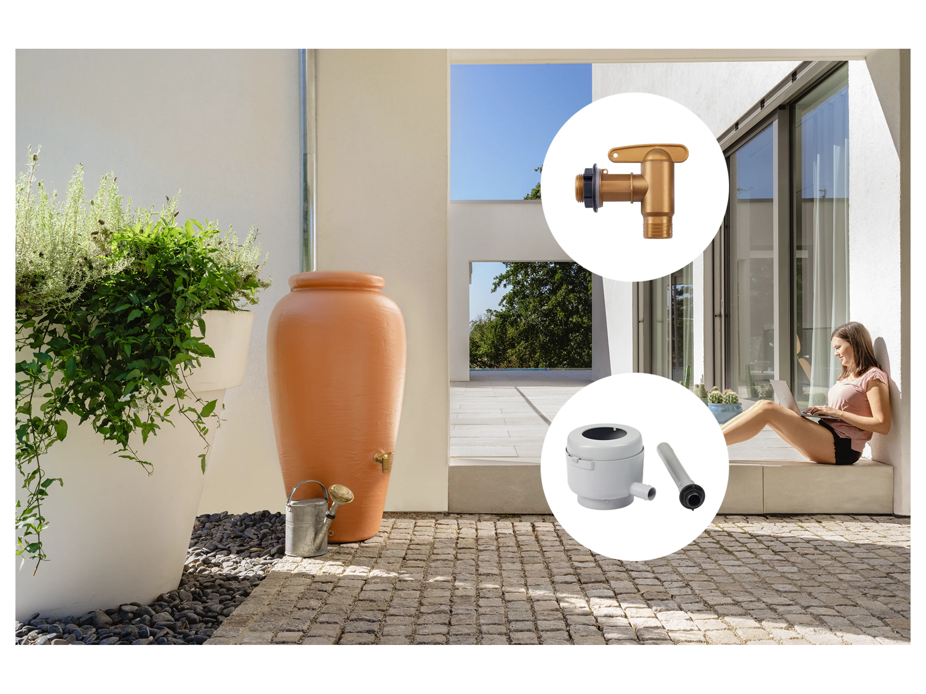 4RAIN Regenwassertank Amphora (terrakotta (500 L)) – Bild 3 von 4