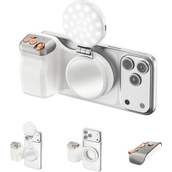 4smarts Handy-Halterung Magnetischer Smartphone Kameragriff, (3-in-1 Creator System)