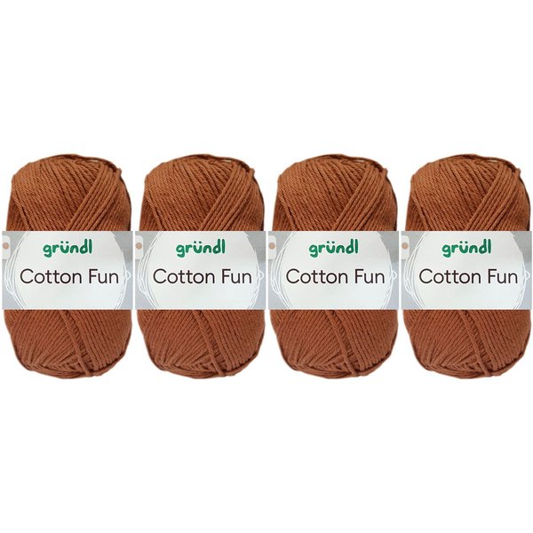 Gründl 4x50 Gramm Gründl Cotton Fun Wollset (von einer Farbe) Häkelwolle