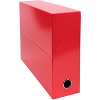 5 Exacompta Archivboxen "Iderama", Griffloch, DIN A4, RB 90 mm, rot