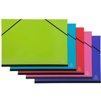 5 Exacompta Zeichenmappen "Iderama", 500 x 650 mm, Gummizug, sortiert