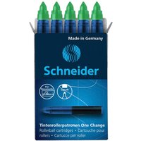 5 Schneider Ersatzpatronen für Tintenroller "One Change" grün