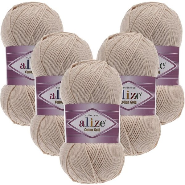 Alize 5 x ALIZE Cotton Gold Häkelwolle, 330 m, Handstrickgarn,Premium Wolle, Amigurumi