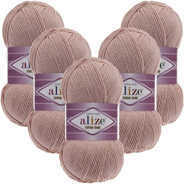 Alize 5 x ALIZE Cotton Gold Häkelwolle, 330 m, Handstrickgarn,Premium Wolle, Amigurumi