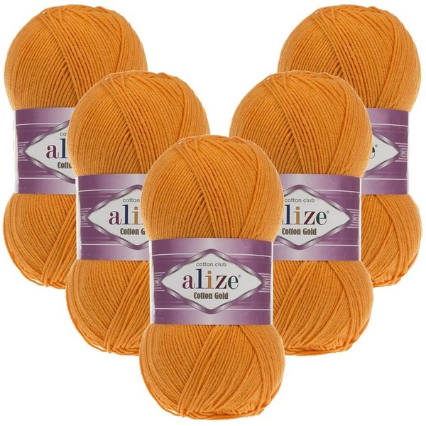 Alize 5 x ALIZE Cotton Gold Häkelwolle, 330 m, Handstrickgarn,Premium Wolle, Amigurumi