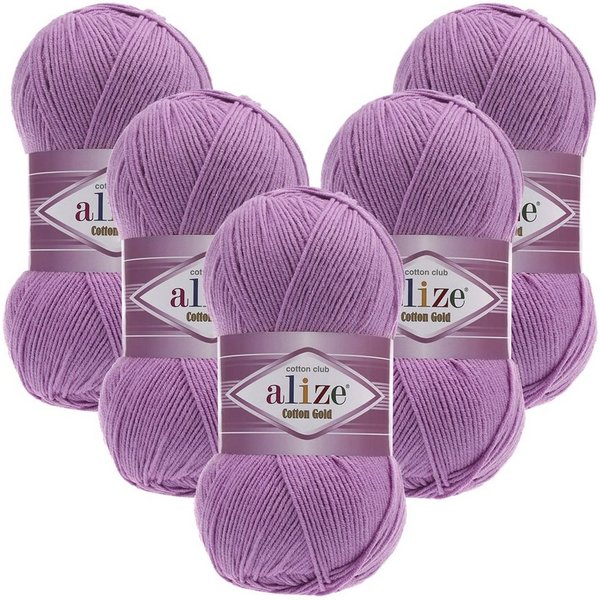 Alize 5 x ALIZE Cotton Gold Häkelwolle, 330 m, Handstrickgarn,Premium Wolle, Amigurumi