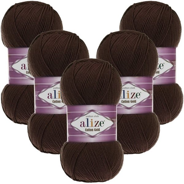 Alize 5 x ALIZE Cotton Gold Häkelwolle, 330 m, Handstrickgarn,Premium Wolle, Amigurumi