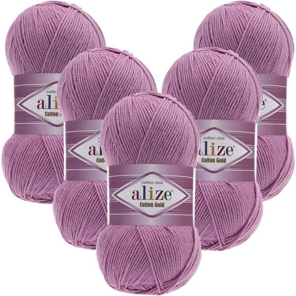 Alize 5 x ALIZE Cotton Gold Häkelwolle, 330 m, Handstrickgarn,Premium Wolle, Amigurumi
