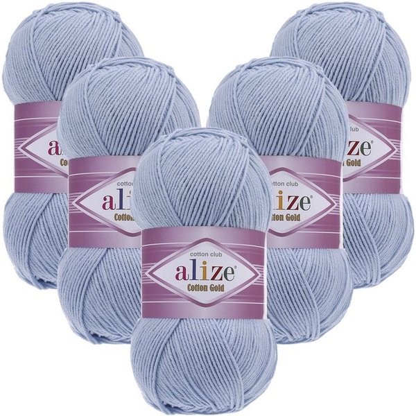 Alize 5 x ALIZE Cotton Gold Häkelwolle, 330 m, Handstrickgarn,Premium Wolle, Amigurumi
