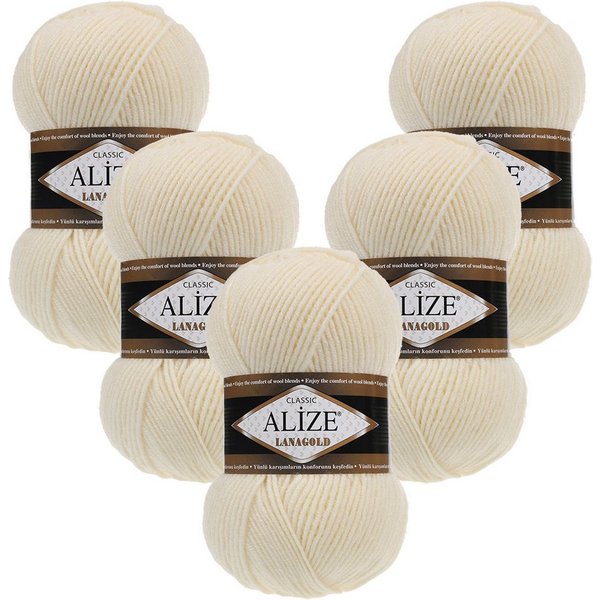 Alize 5 x ALIZE Lanagold Häkelwolle, 240 m, Handstrickgarn,Yarn,Strickgarn,Häkeln