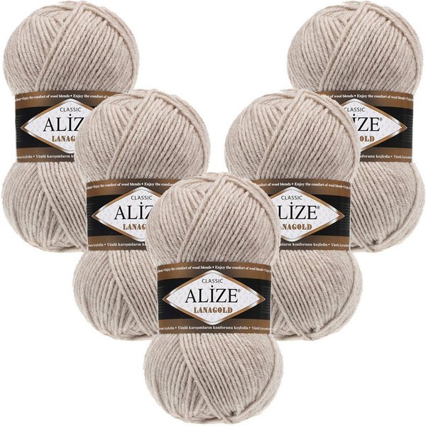 Alize 5 x ALIZE Lanagold Häkelwolle, 240 m, Handstrickgarn,Yarn,Strickgarn,Häkeln