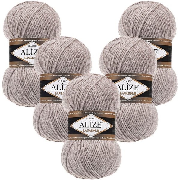 Alize 5 x ALIZE Lanagold Häkelwolle, 240 m, Handstrickgarn,Yarn,Strickgarn,Häkeln