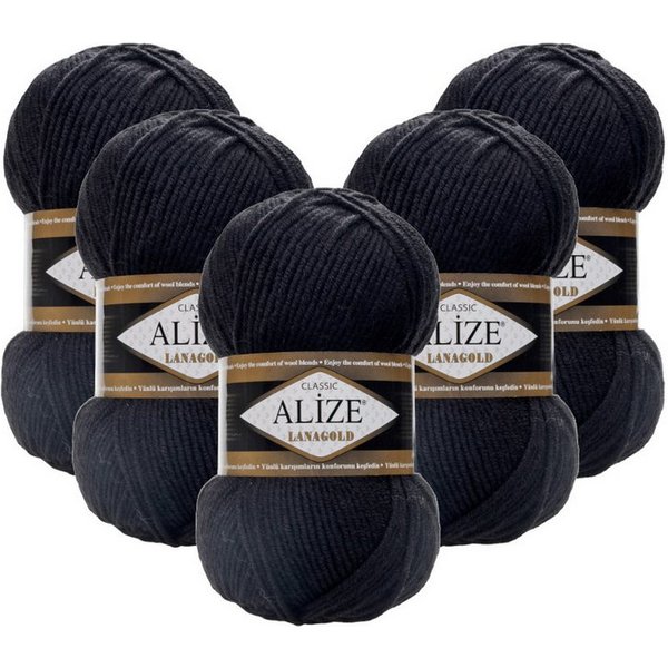 Alize 5 x ALIZE Lanagold Häkelwolle, 240 m, Handstrickgarn,Yarn,Strickgarn,Häkeln