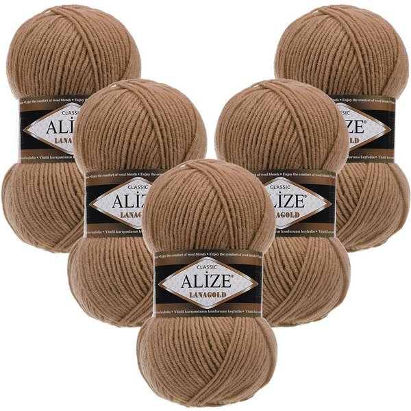 Alize 5 x ALIZE Lanagold Häkelwolle, 240 m, Handstrickgarn,Yarn,Strickgarn,Häkeln