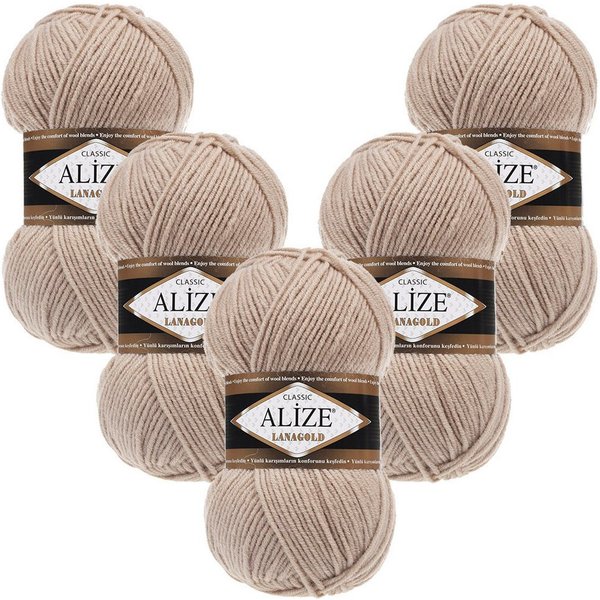 Alize 5 x ALIZE Lanagold Häkelwolle, 240 m, Handstrickgarn,Yarn,Strickgarn,Häkeln